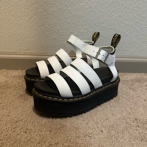 dr marten blaire hydro leather platform strap sandals
